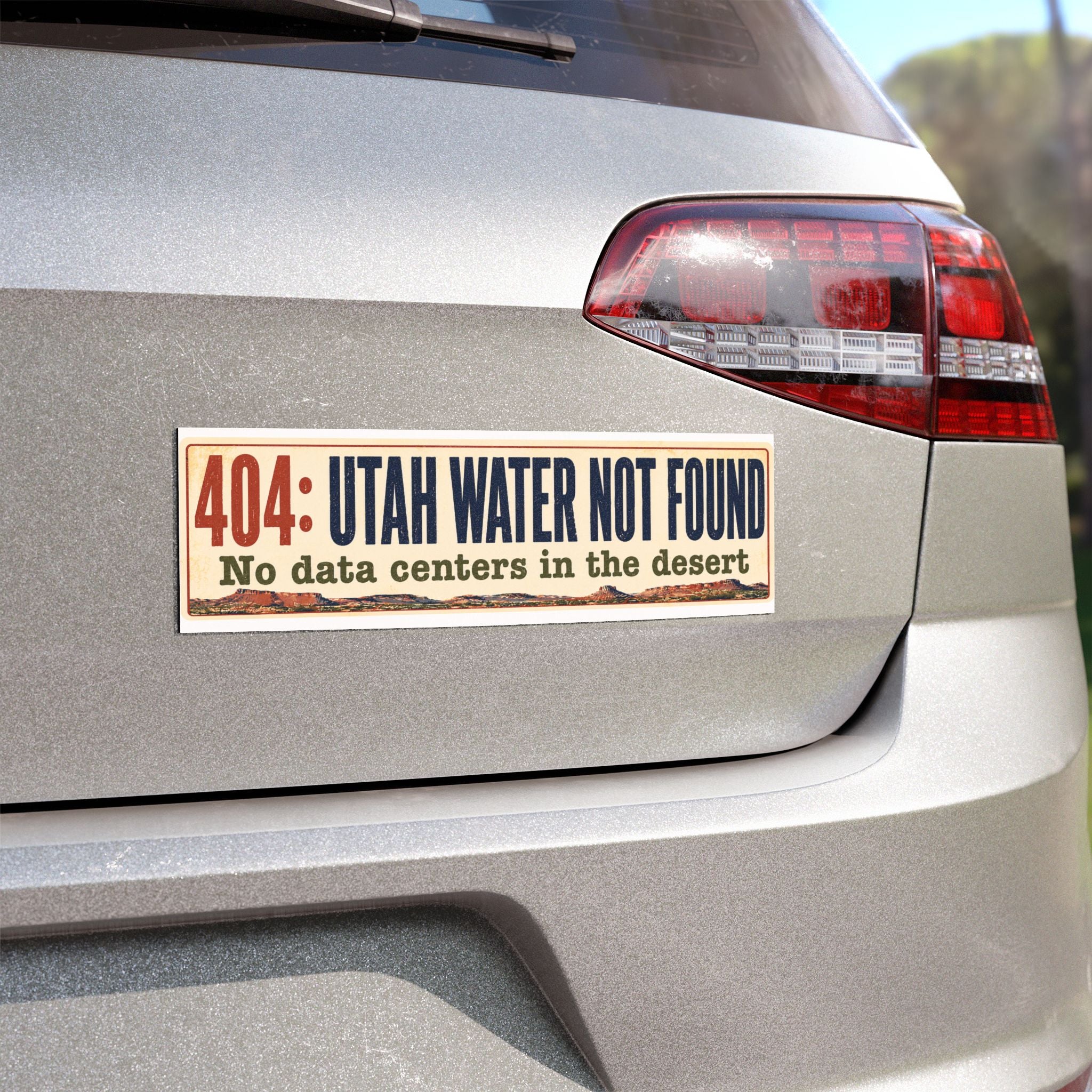 Car Magnet — "404: Utah Water Not Found" Humorous Desert License Plate-Style Sticker