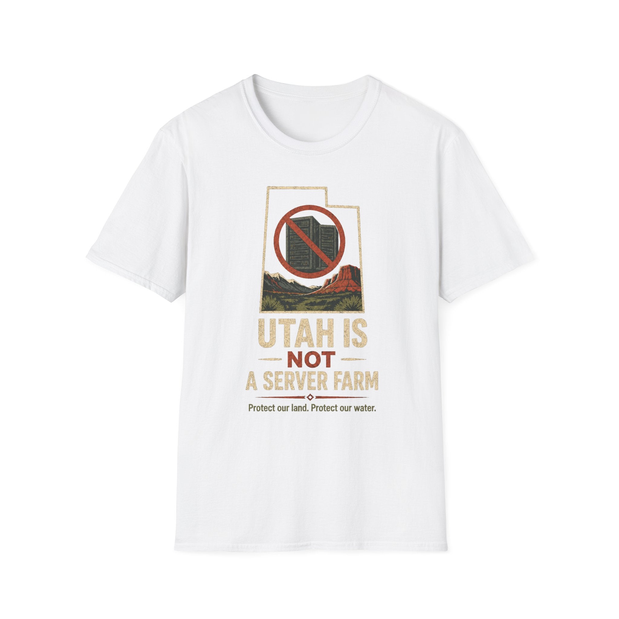 Utah Is Not a Server Farm T-Shirt — Protect Our Land & Water Retro Protest Tee