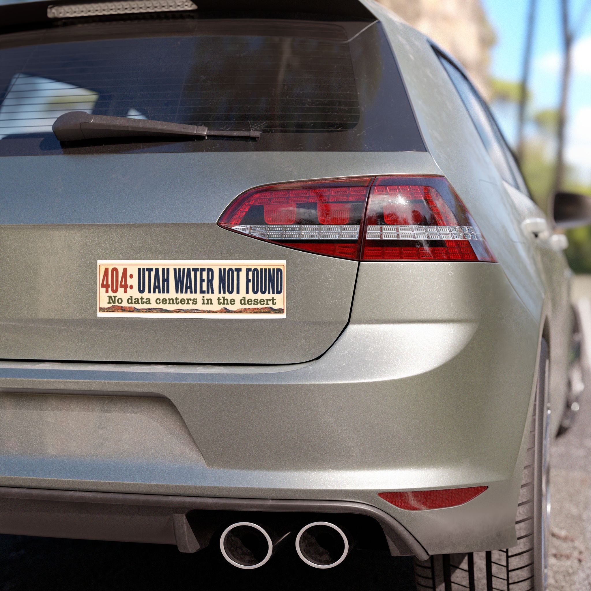 Car Magnet — "404: Utah Water Not Found" Humorous Desert License Plate-Style Sticker