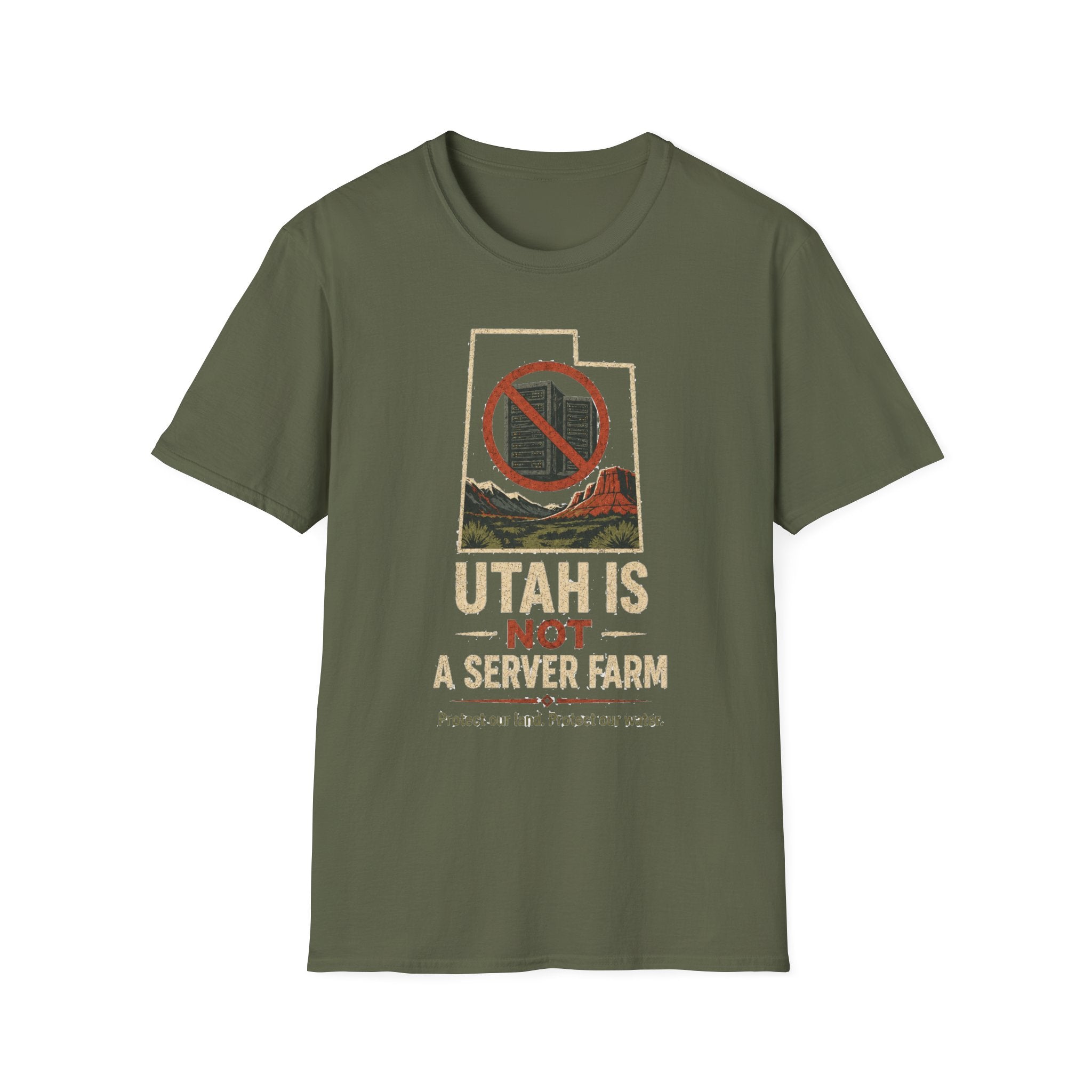Utah Is Not a Server Farm T-Shirt — Protect Our Land & Water Retro Protest Tee
