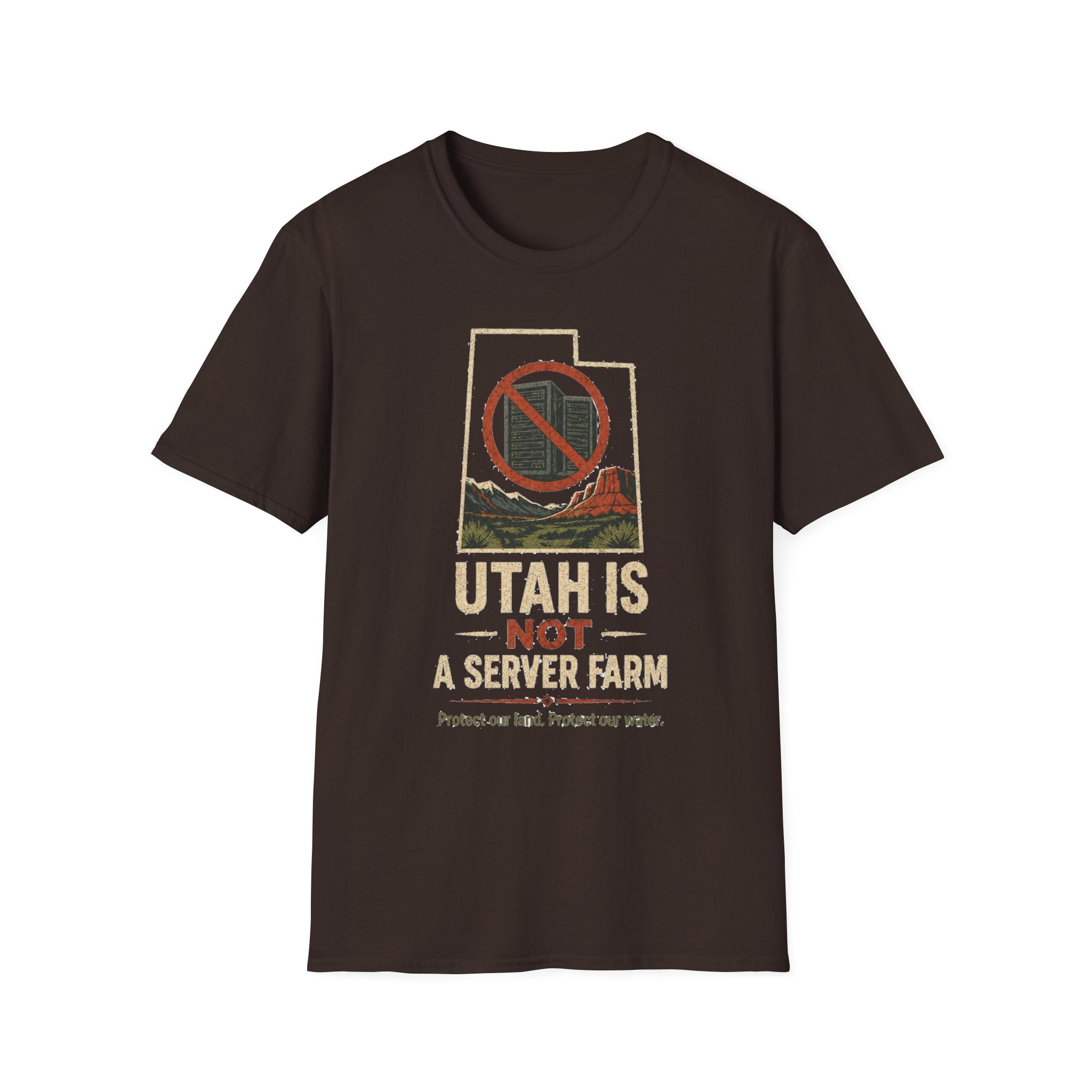 Utah Is Not a Server Farm T-Shirt — Protect Our Land & Water Retro Protest Tee