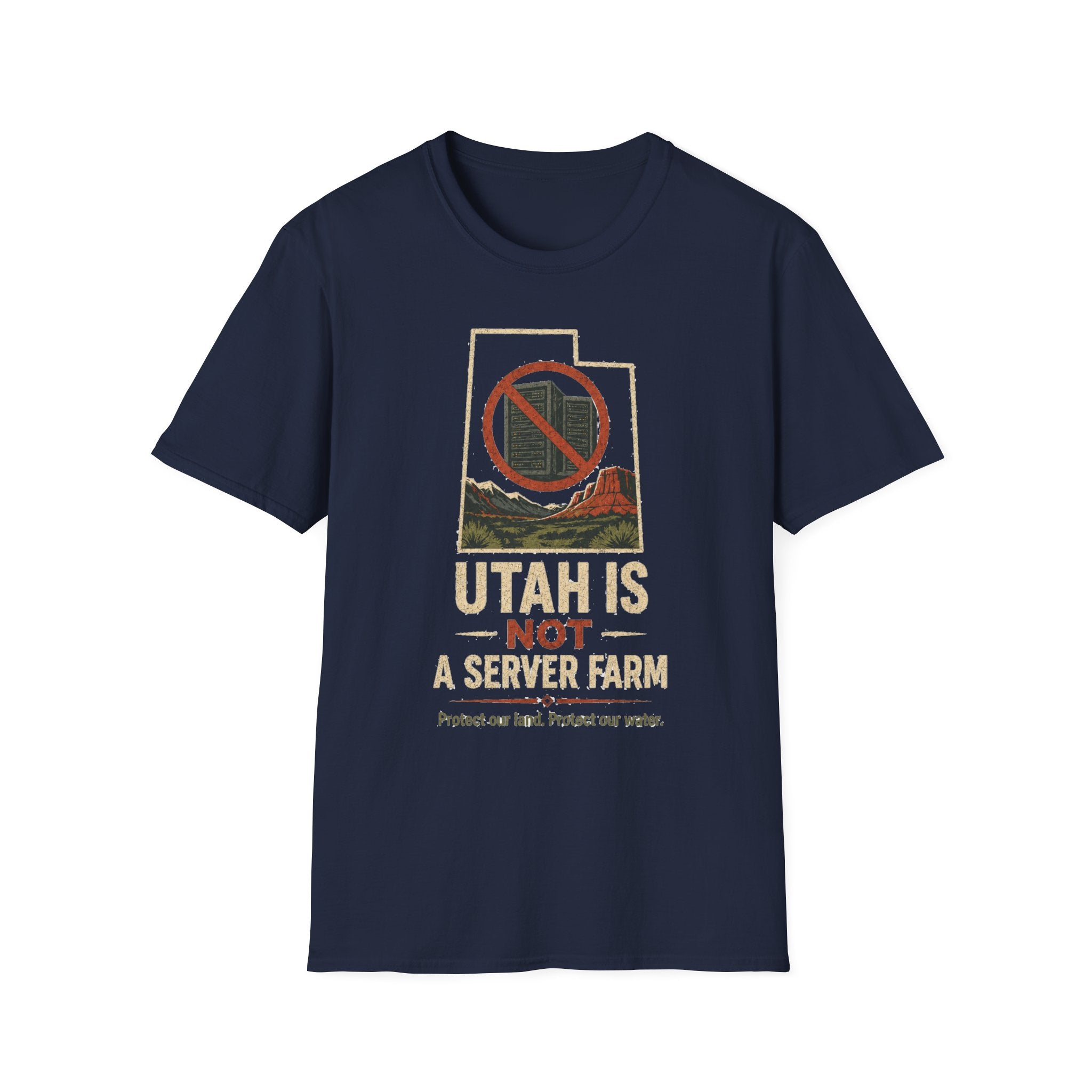 Utah Is Not a Server Farm T-Shirt — Protect Our Land & Water Retro Protest Tee