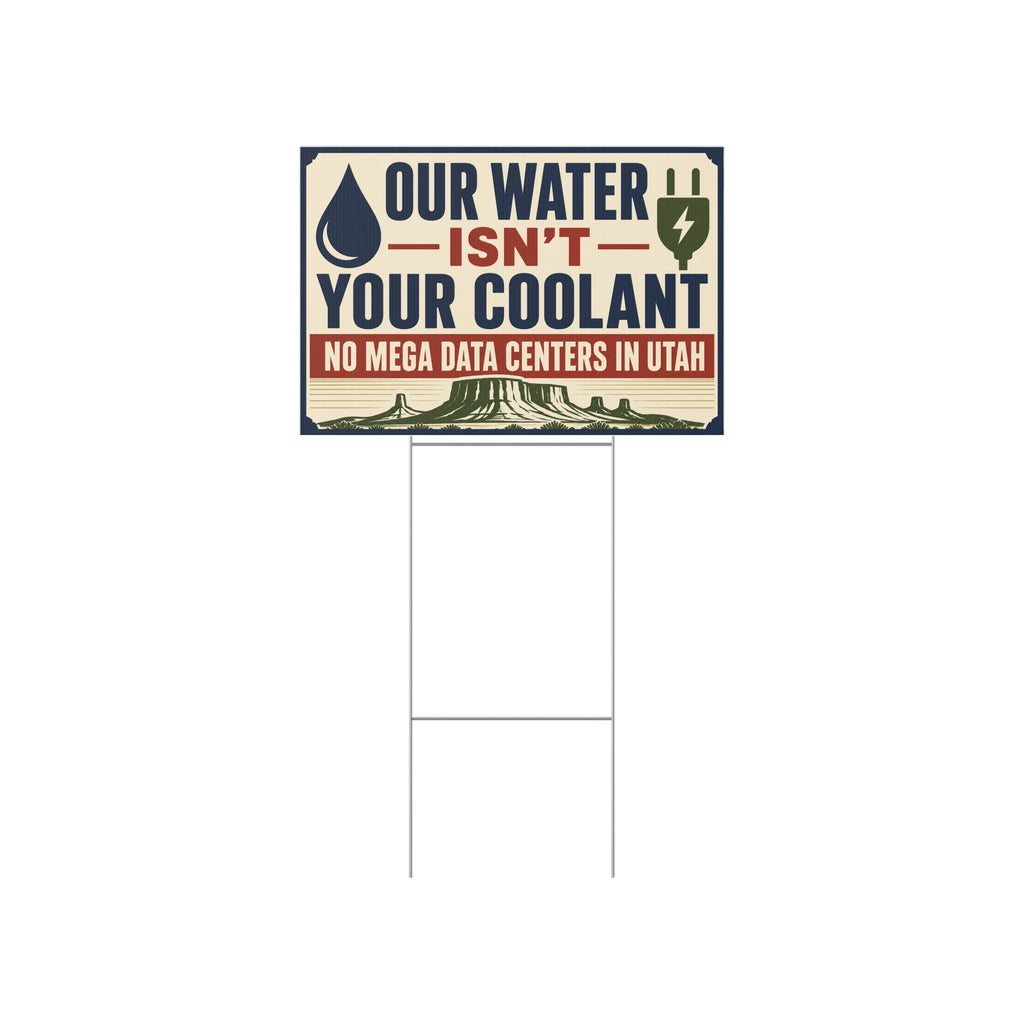 Lawn Sign - "Our Water Isn’t Your Coolant" No Mega Data Centers in Utah