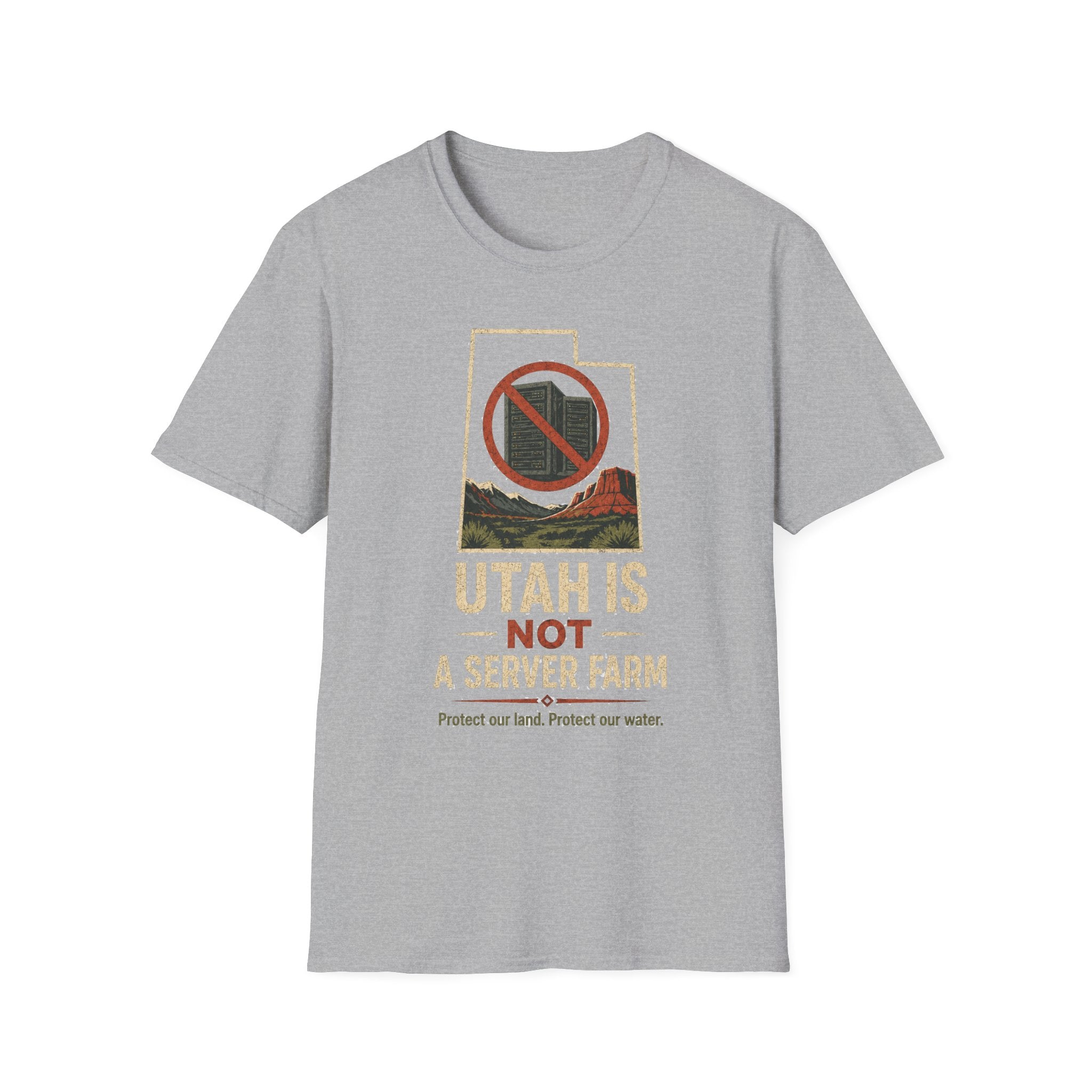Utah Is Not a Server Farm T-Shirt — Protect Our Land & Water Retro Protest Tee