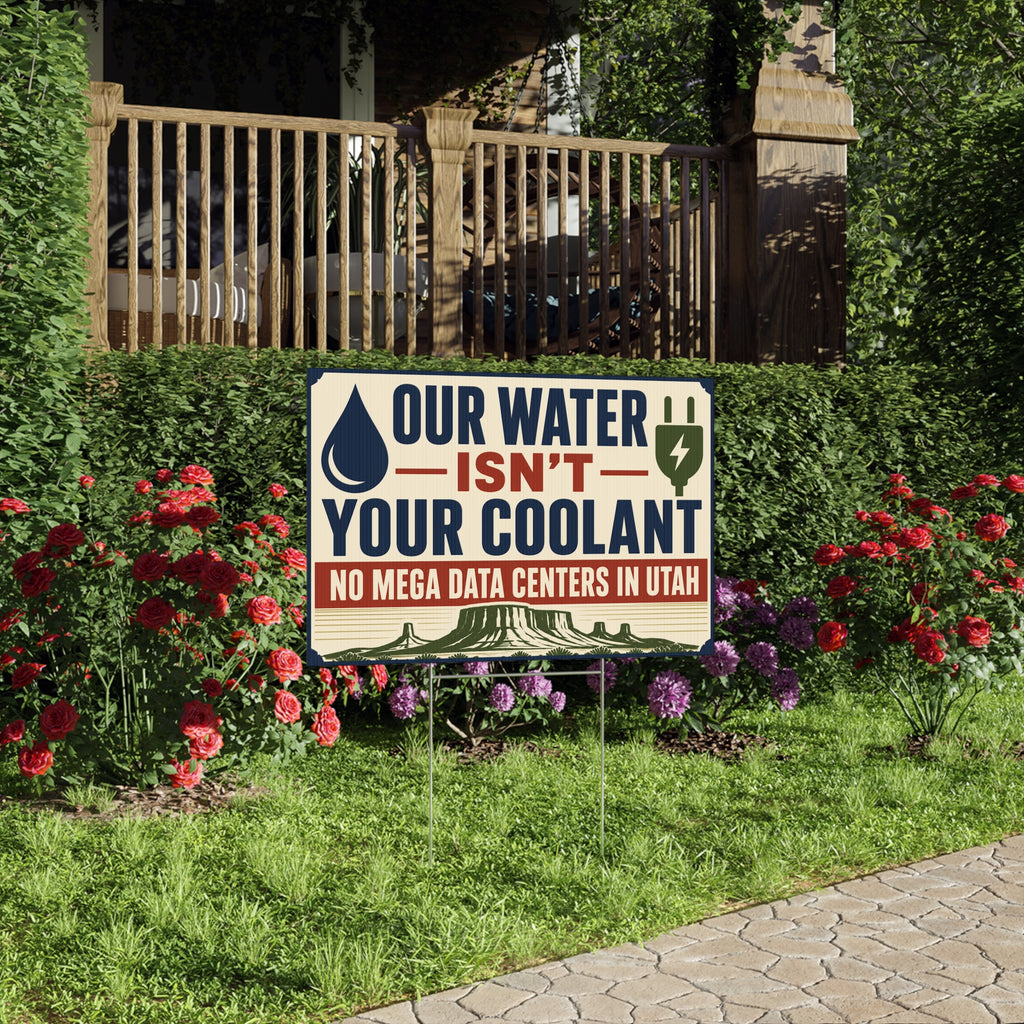 Lawn Sign - "Our Water Isn’t Your Coolant" No Mega Data Centers in Utah